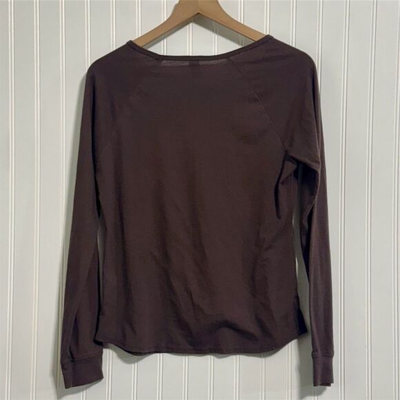 Fox Racing Womens Long Sleeve Top Medium Dark Brown Orange Logo Graphic Moto Tee - Picture 3 of 11